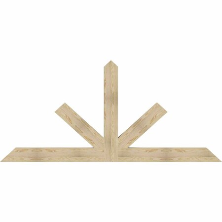 Ekena Millwork Saratoga Rough Sawn Timber Gable Bracket, Douglas Fir, 96"W x 44"H x 4"D x 6"F, 11/12 Pitch GBW096X44X0406SAR00RDF